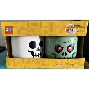 LEGO HALLOWEEN EDITION STORAGE SMALL HEADS SET  FRANKENSTEIN AND SKELETON